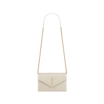 POCHETTE ENVELOPE CON CATENA CASSANDRE CLASSICA IN PELLE GRAIN DE POUDRE