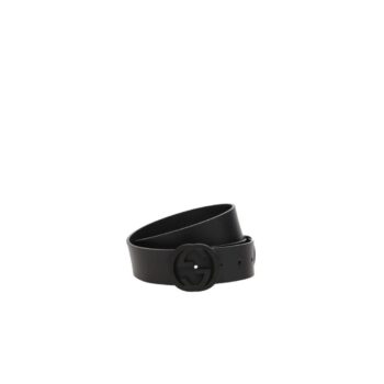 Cintura in pelle con fibbia GG 3.7cm