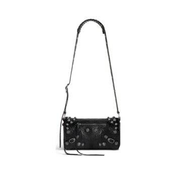BORSA CILINDRICA LE CAGOLE IN NERO