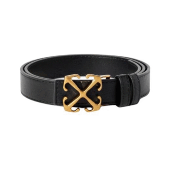Cintura Con Fibbia Arrow 25 Nero/Color Oro