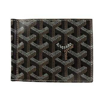 Goyard Saint Thomas Money Clip Portafoglio Goyardine Nero Marrone chiaro
