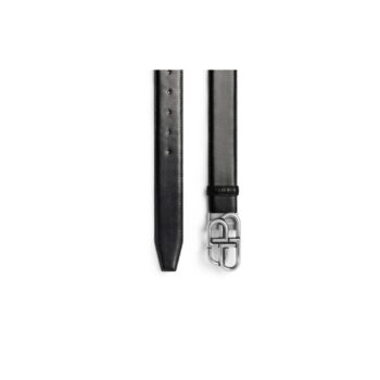 CINTURA BB DOUBLE FACE CON LAVORAZIONE COCCODRILLO SEMIOPACA DA UOMO IN NERO