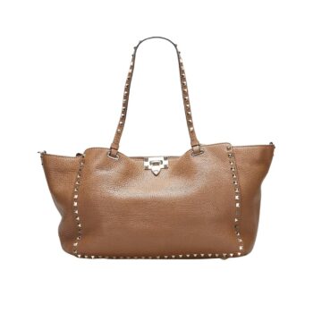 Chiusura Valentino RockStud Media in Pelle Marrone