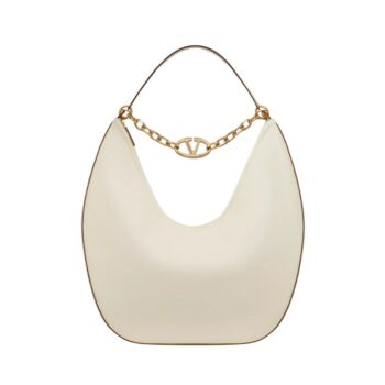 Borsa Maxi Hobo Vlogo Moon in nappa con catena