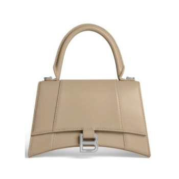 BORSA HOURGLASS PICCOLA IN VITELLO BOX DA DONNA IN BEIGE