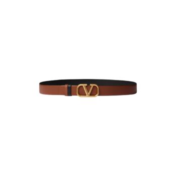 CINTURA REVERSIBILE VLOGO SIGNATURE IN VITELLO STAMPA ALCE 30 MM