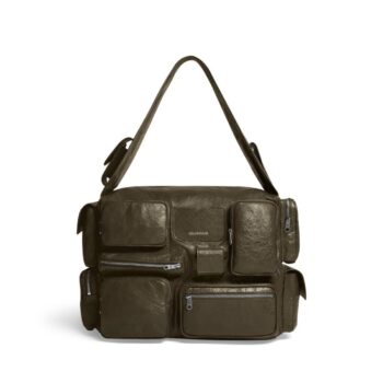 BORSA A TRACOLLA SUPERBUSY GRANDE DA UOMO IN VERDE SCURO