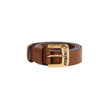 Cintura in pelle con logo