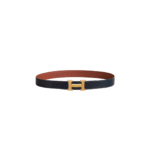Fibbia da cintura H Guillochée & Pelle reversibile per cintura 32 mm
