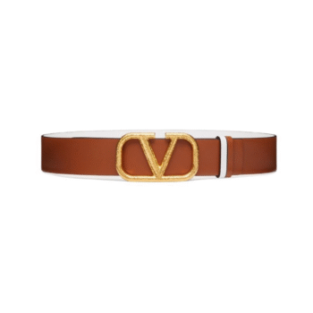 CINTURA REVERSIBILE VLOGO SIGNATURE IN VITELLO GRANATO 40 MM