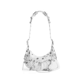 BORSETTA A TRACOLLA LE CAGOLE XS BAG TRAFORATA DA DONNA IN BIANCO OTTICO