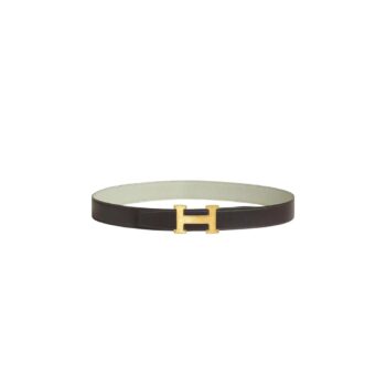 Fibbia da cintura H Martelée & Pelle reversibile per cintura 32 mm